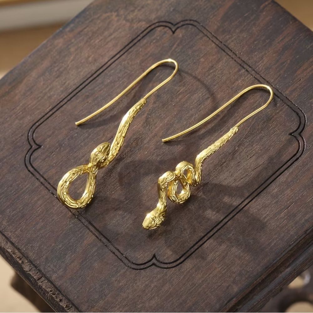 Elegant Snake Earrings N1925 - Picture 2 of 5